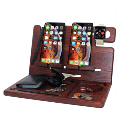 Barva Red Wood Docking Station Tray